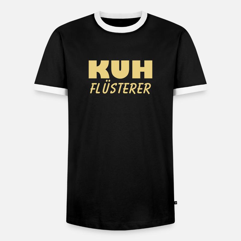 kuh flüsterer - Männer Kontrast-T-Shirt - Schwarz/Weiß