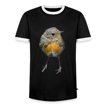 Bird - Men's Ringer Shirt - black/white - Front - AI Model Female 172 light (172cm) & AI Model Male 178 light (178cm)