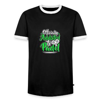 Paddle Tennis Paddle Paddle Tennis Padel Tennis - T-shirt contrasté Homme - noir/blanc - Devant - AI Model Female 172 light (172cm) & AI Model Male 178 light (178cm)