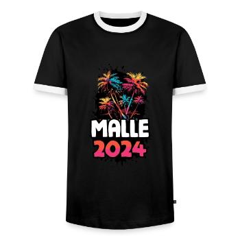Malle 2024 Voyage de vacances coloré - T-shirt contrasté Homme - noir/blanc - Devant - AI Model Female 172 light (172cm) & AI Model Male 178 light (178cm)