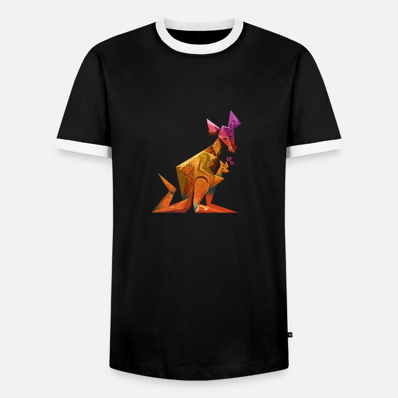 kangaroo - Men's Ringer Shirt - black/white