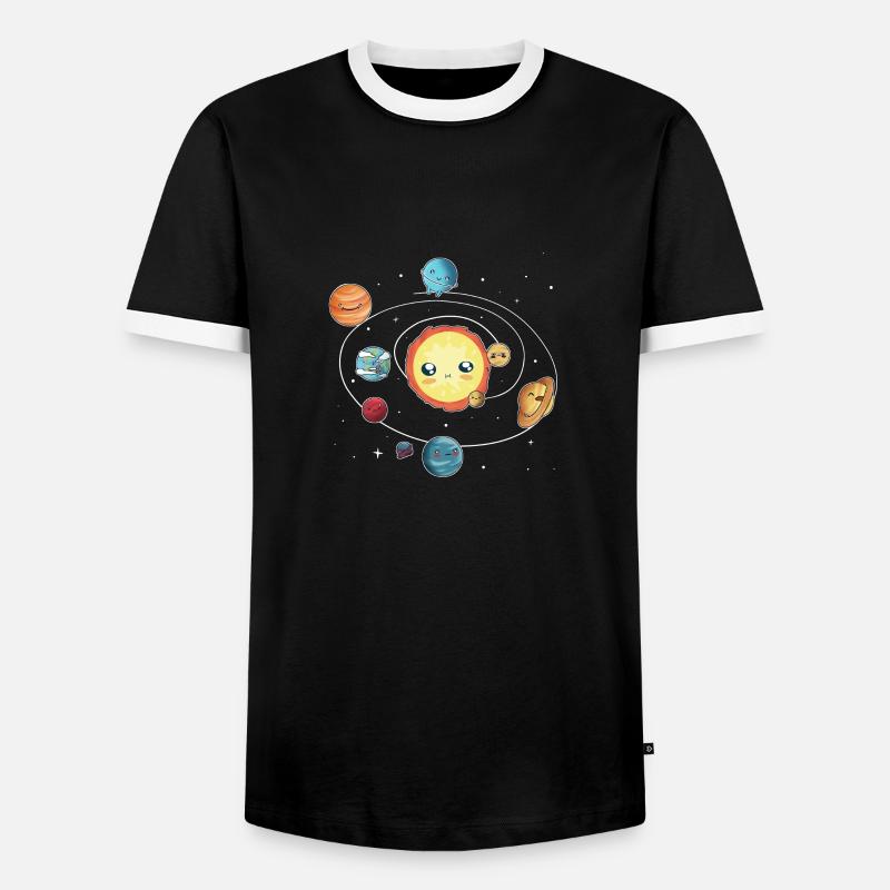 das Sonnensystem - Männer Kontrast-T-Shirt - Schwarz/Weiß