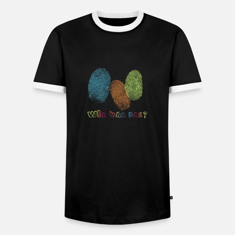 Fingerabdrücke - Wer war das? - Männer Kontrast-T-Shirt - Schwarz/Weiß