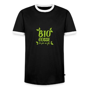 BIO GOSSE - T-shirt contrasté Homme - noir/blanc - Devant - AI Model Female 172 light (172cm) & AI Model Male 178 light (178cm)