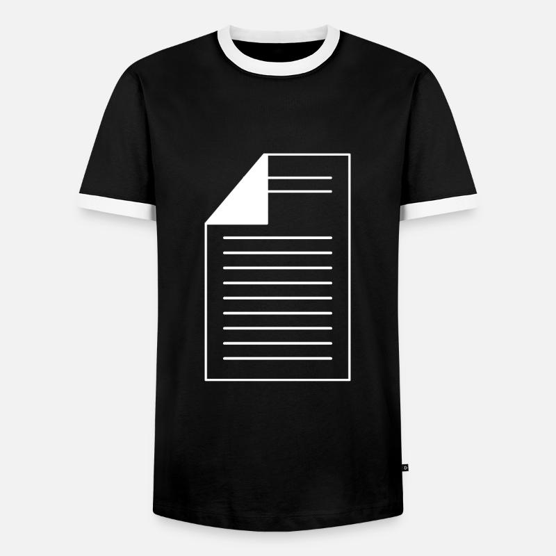 Document Documents Icon - Men's Ringer Shirt - black/white