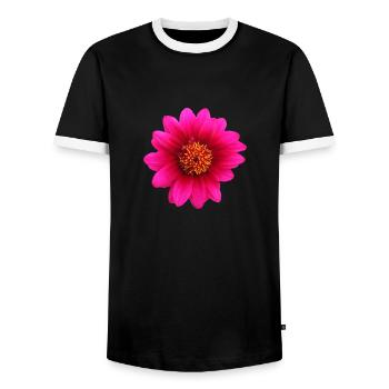 flowers lilies tulips orchids sunflower dahlia ger - Männer Kontrast-T-Shirt - Schwarz/Weiß - Vorne - AI Model Female 172 light (172cm) & AI Model Male 178 light (178cm)