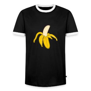 Banane - Männer Kontrast-T-Shirt - Schwarz/Weiß - Vorne - AI Model Female 172 light (172cm) & AI Model Male 178 light (178cm)