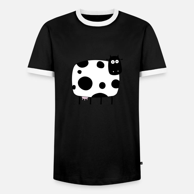 Kuh - Männer Kontrast-T-Shirt - Schwarz/Weiß