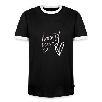 I love you - Männer Kontrast-T-Shirt - Schwarz/Weiß - Vorne - AI Model Female 172 light (172cm) & AI Model Male 178 light (178cm)