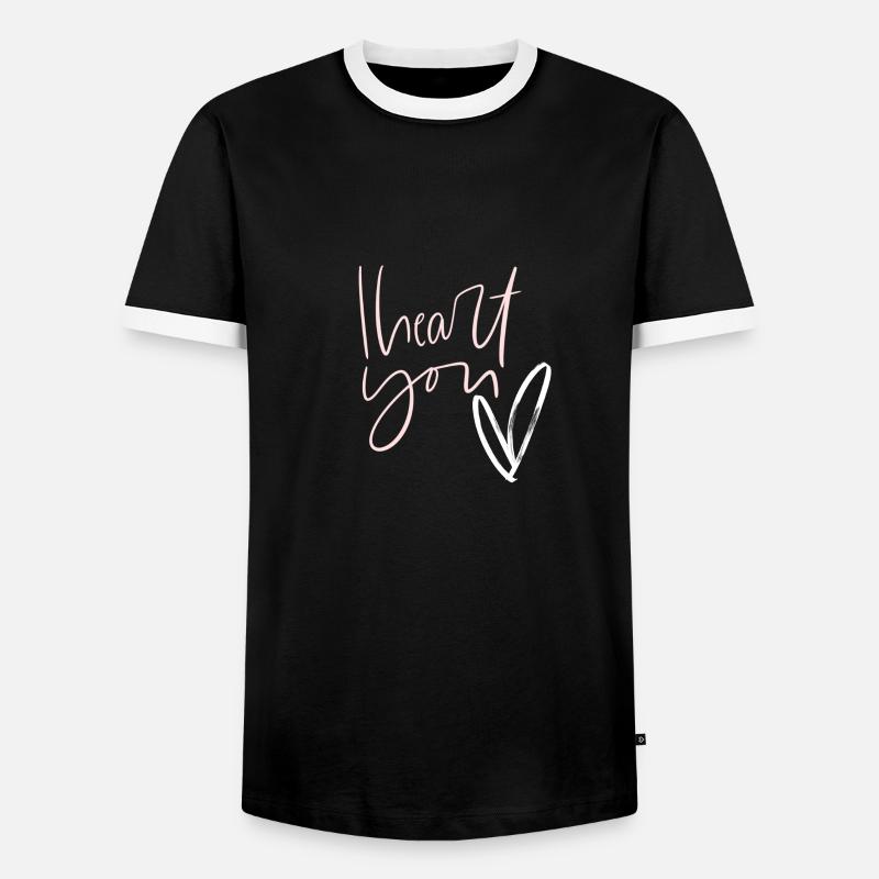 Ich liebe dich - Männer Kontrast-T-Shirt - Schwarz/Weiß