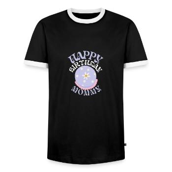 Joyeux anniversaire maman - T-shirt contrasté Homme - noir/blanc - Devant - AI Model Female 172 light (172cm) & AI Model Male 178 light (178cm)