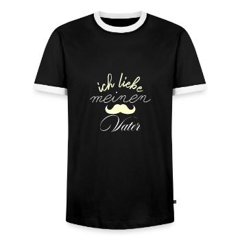 ich liebe meinen Vater - Männer Kontrast-T-Shirt - Schwarz/Weiß - Vorne - AI Model Female 172 light (172cm) & AI Model Male 178 light (178cm)