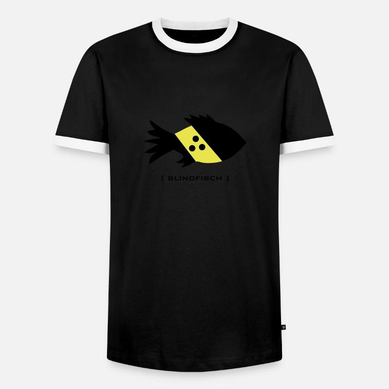 blind fisk, blind Fedtmule dork blind - Herre kontrast-T-shirt - sort/hvid