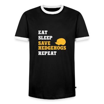 Igel Liebe Tierfreund Weißbauchigel Igelretter - Männer Kontrast-T-Shirt - Schwarz/Weiß - Vorne - AI Model Female 172 light (172cm) & AI Model Male 178 light (178cm)
