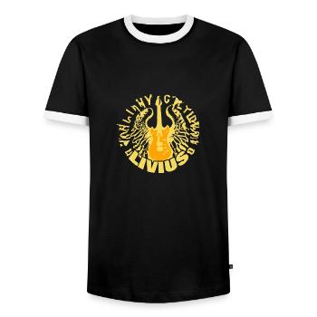 Geschenk für Livius - Männer Kontrast-T-Shirt - Schwarz/Weiß - Vorne - AI Model Female 172 light (172cm) & AI Model Male 178 light (178cm)