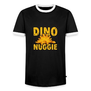 Dino Nuggets Dinosaurier Chicken Nuggets - Männer Kontrast-T-Shirt - Schwarz/Weiß - Vorne - AI Model Female 172 light (172cm) & AI Model Male 178 light (178cm)