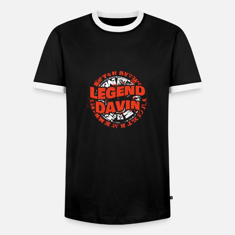 Man Davin - Men's Ringer Shirt - black/white