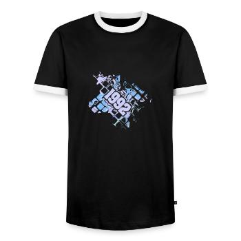 Nerd 1992 - Men's Ringer Shirt - black/white - Front - AI Model Female 172 light (172cm) & AI Model Male 178 light (178cm)