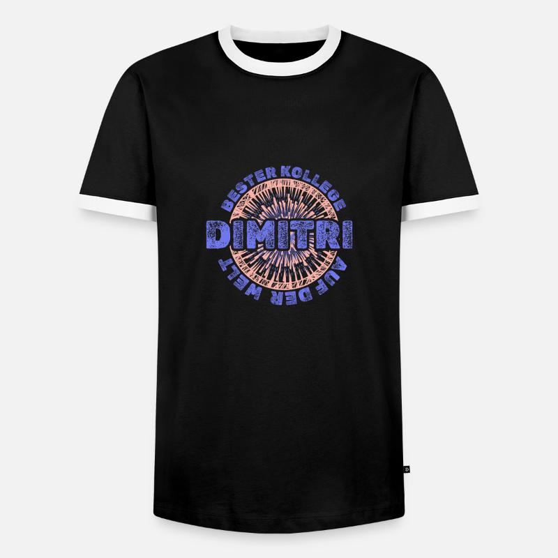 First name Dimitri - Men's Ringer Shirt - black/white
