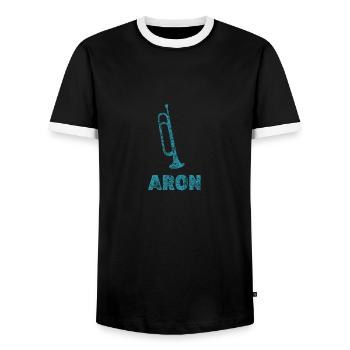 Trompettes Aron - T-shirt contrasté Homme - noir/blanc - Devant - AI Model Female 172 light (172cm) & AI Model Male 178 light (178cm)
