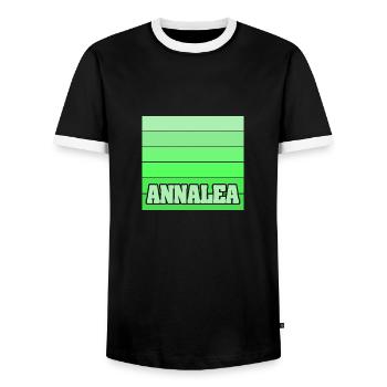 Gift idea Annalea - Men's Ringer Shirt - black/white - Front - AI Model Female 172 light (172cm) & AI Model Male 178 light (178cm)
