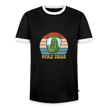 Gurken Essen Gewürzgurken Gericht Veganes - Männer Kontrast-T-Shirt - Schwarz/Weiß - Vorne - AI Model Female 172 light (172cm) & AI Model Male 178 light (178cm)