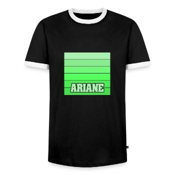 Ariane - Männer Kontrast-T-Shirt - Schwarz/Weiß - Vorne - AI Model Female 172 light (172cm) & AI Model Male 178 light (178cm)