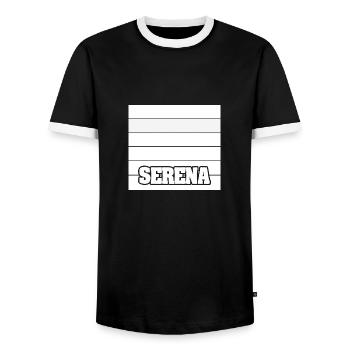 Nom de femme Serena - T-shirt contrasté Homme - noir/blanc - Devant - AI Model Female 172 light (172cm) & AI Model Male 178 light (178cm)