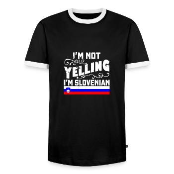 Slowenen Slowenische Flagge Slowenien Volk - Männer Kontrast-T-Shirt - Schwarz/Weiß - Vorne - AI Model Female 172 light (172cm) & AI Model Male 178 light (178cm)