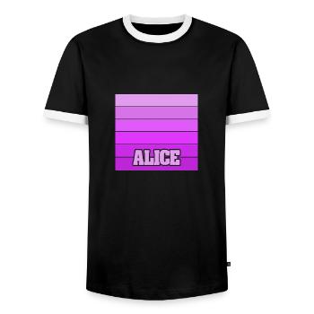 Geschenk für Alice - Männer Kontrast-T-Shirt - Schwarz/Weiß - Vorne - AI Model Female 172 light (172cm) & AI Model Male 178 light (178cm)