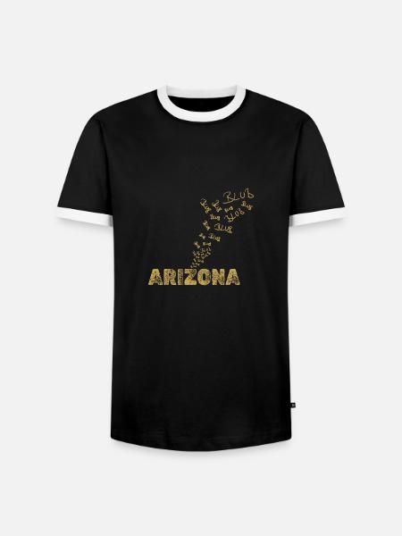 Arizona als Boot - Männer Kontrast-T-Shirt - Schwarz/Weiß