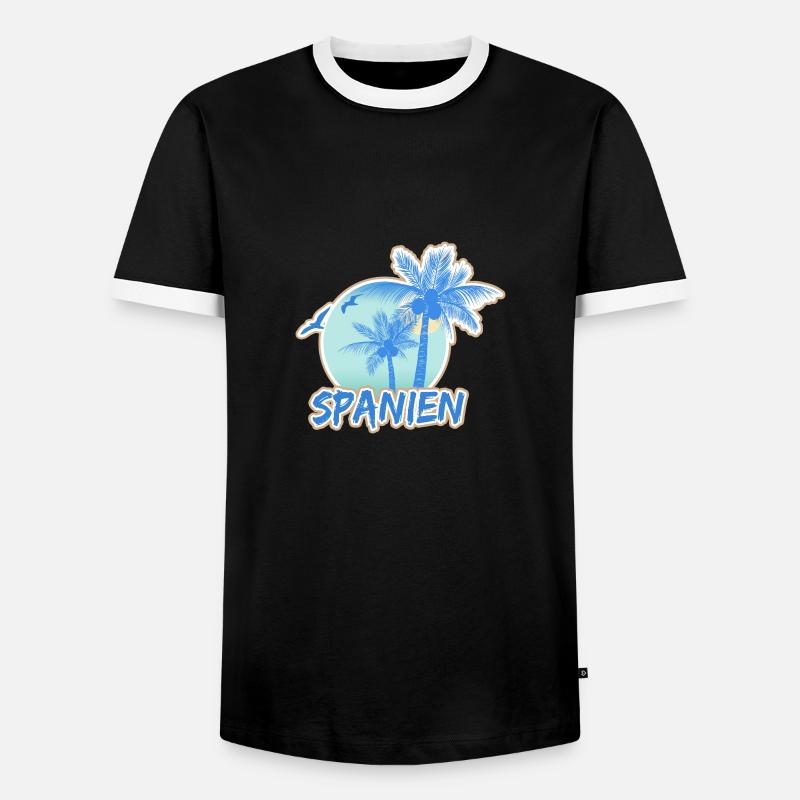 Spanien - Männer Kontrast-T-Shirt - Schwarz/Weiß