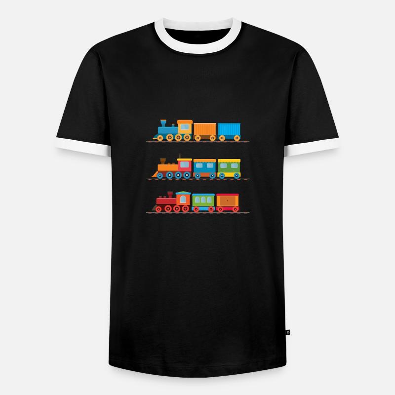 train - Men's Ringer Shirt - black/white