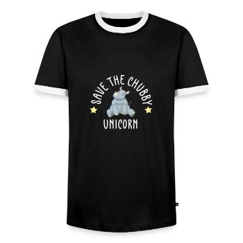 Lustiger Einhorn Spruch I Einhörner - Männer Kontrast-T-Shirt - Schwarz/Weiß - Vorne - AI Model Female 172 light (172cm) & AI Model Male 178 light (178cm)
