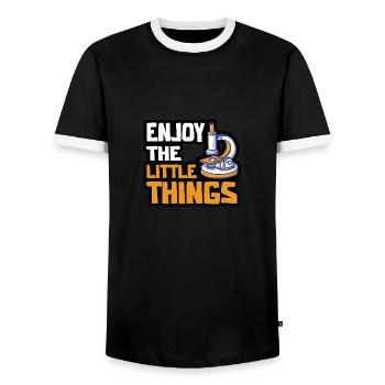Biologie Lehrer Motiv Naturwissenschaft - Männer Kontrast-T-Shirt - Schwarz/Weiß - Vorne - AI Model Female 172 light (172cm) & AI Model Male 178 light (178cm)