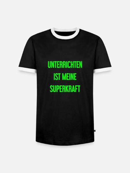 Unterrichten - Meine Superkraft! - Männer Kontrast-T-Shirt - Schwarz/Weiß