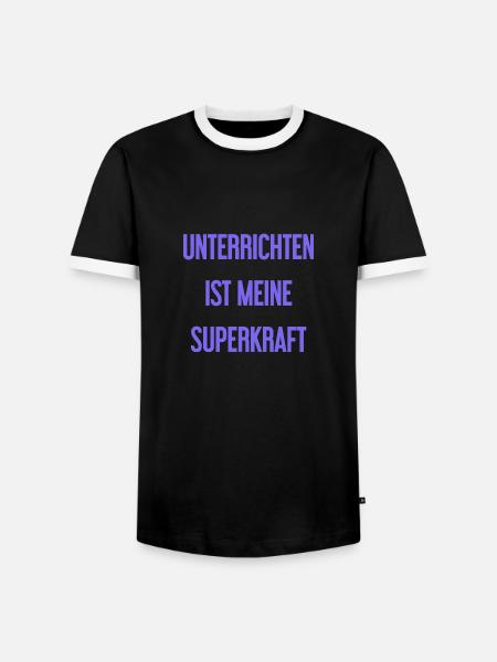 Unterrichten - Meine Superkraft! - Männer Kontrast-T-Shirt - Schwarz/Weiß