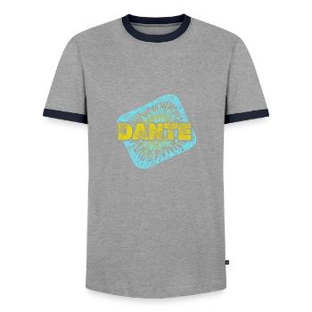 Leisure Dante - Men's Ringer Shirt - grey/navy  - Front - AI Model Female 172 light (172cm) & AI Model Male 178 light (178cm)