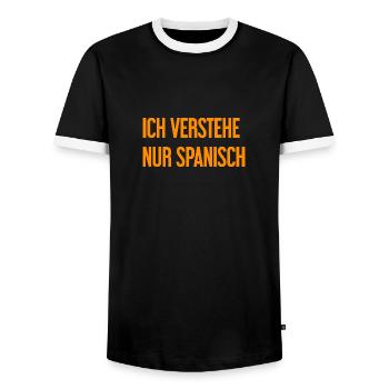 Ich verstehe nur Spanisch - Männer Kontrast-T-Shirt - Schwarz/Weiß - Vorne - AI Model Female 172 light (172cm) & AI Model Male 178 light (178cm)