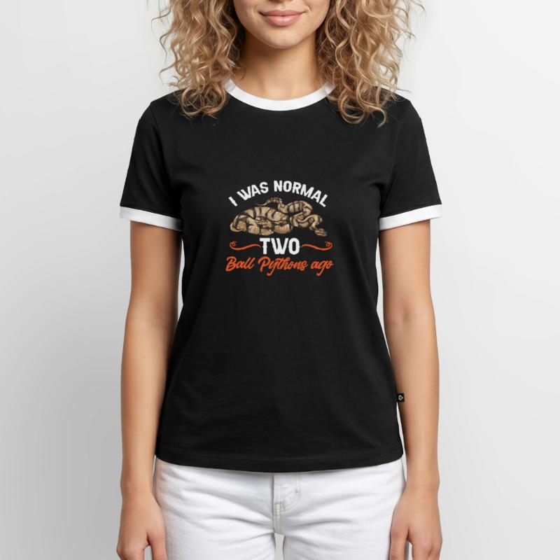 Ball Python Schlange Königspython Männer Kontrast-T-Shirt
