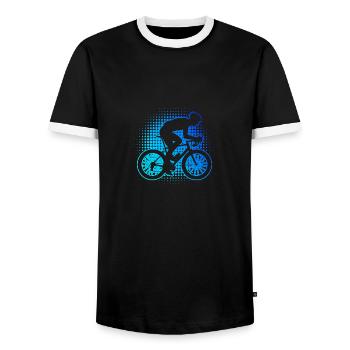 Roadbike Road Bike Road Bike Women's Road Cyclist - Men's Ringer Shirt - black/white - Front - AI Model Female 172 light (172cm) & AI Model Male 178 light (178cm)