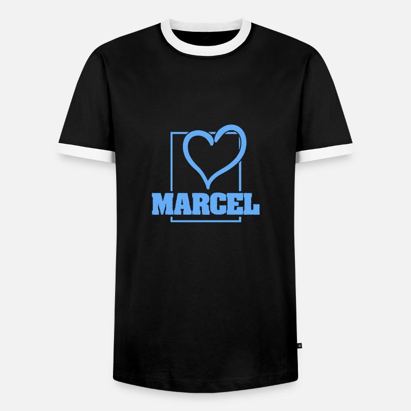 Marcel als Bachelor - Männer Kontrast-T-Shirt - Schwarz/Weiß