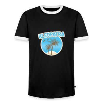 Cadeau pour Cléopâtre - T-shirt contrasté Homme - noir/blanc - Devant - AI Model Female 172 light (172cm) & AI Model Male 178 light (178cm)