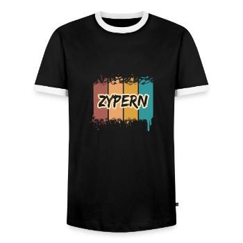 Gift for Cyprus - Men's Ringer Shirt - black/white - Front - AI Model Female 172 light (172cm) & AI Model Male 178 light (178cm)