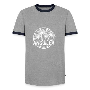 Anguilla - T-shirt contrasté Homme - gris/marine  - Devant - AI Model Female 172 light (172cm) & AI Model Male 178 light (178cm)