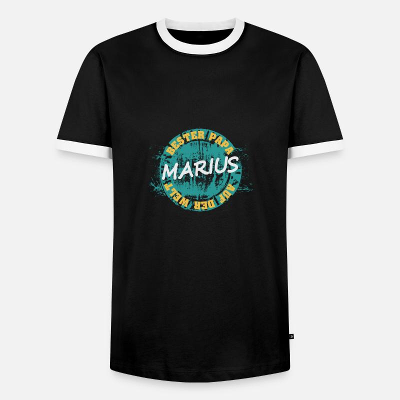Marius - Männer Kontrast-T-Shirt - Schwarz/Weiß