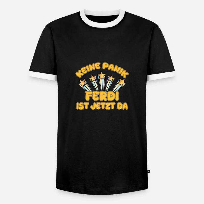 First name Ferdi - Men's Ringer Shirt - black/white
