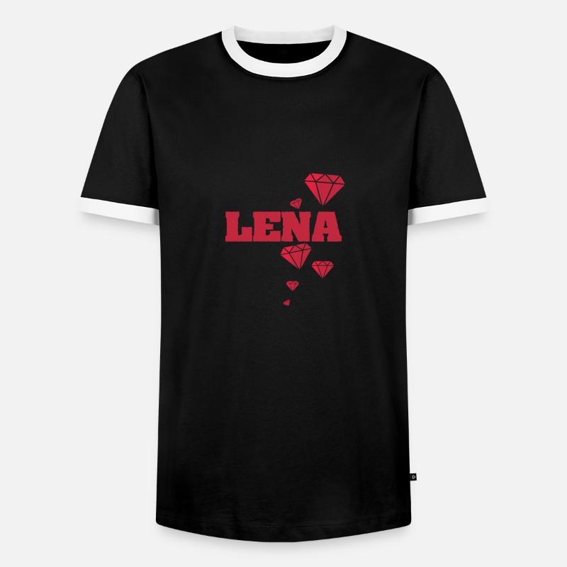 Lena as a name - Men's Ringer Shirt - black/white