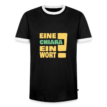 Eine Chiara ein Wort - Männer Kontrast-T-Shirt - Schwarz/Weiß - Vorne - AI Model Female 172 light (172cm) & AI Model Male 178 light (178cm)