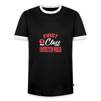Erstklassiger Bauarbeiter - Männer Kontrast-T-Shirt - Schwarz/Weiß - Vorne - AI Model Female 172 light (172cm) & AI Model Male 178 light (178cm)